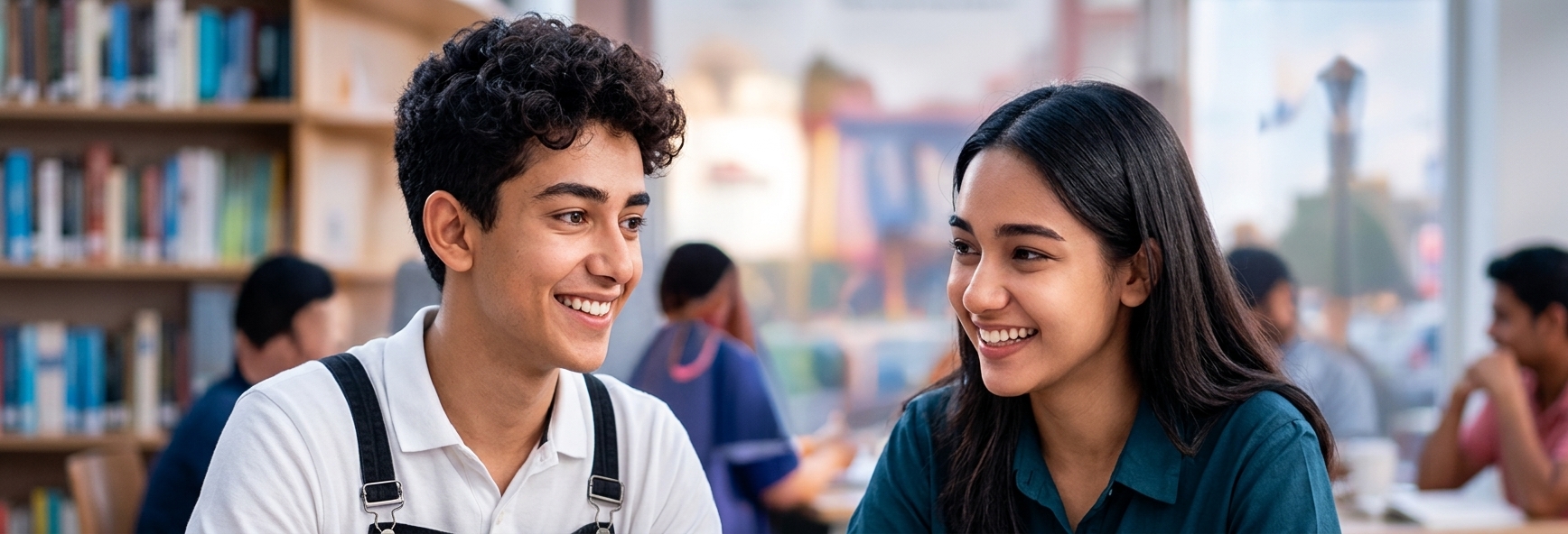 Des élèves souriants en classe