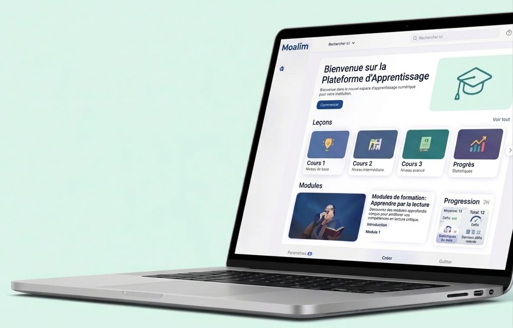 La plateforme Moalim sur un ordinateur portable