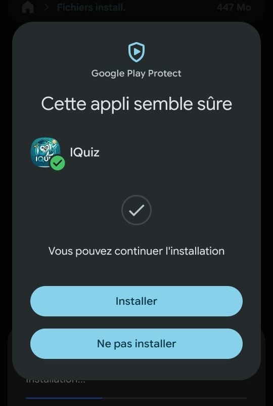Ouvrir le fichier IQuiz APK